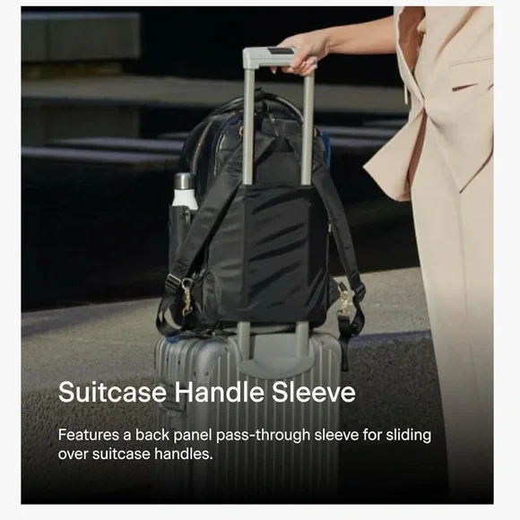 Lo & Sons Rowledge Black Work / Travel Backpack with Front Zipper Pocket - Picture 5 of 9